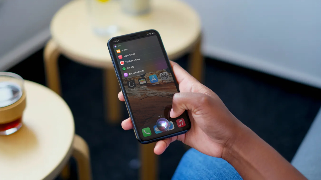A mobile phone with a music app opened.